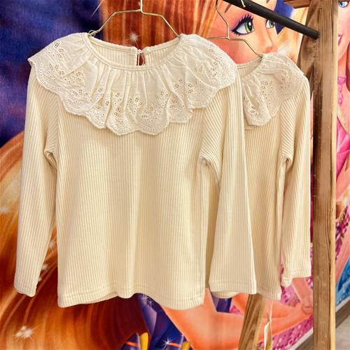 بلوز کش بافت یقه خامه کرم کد 700846