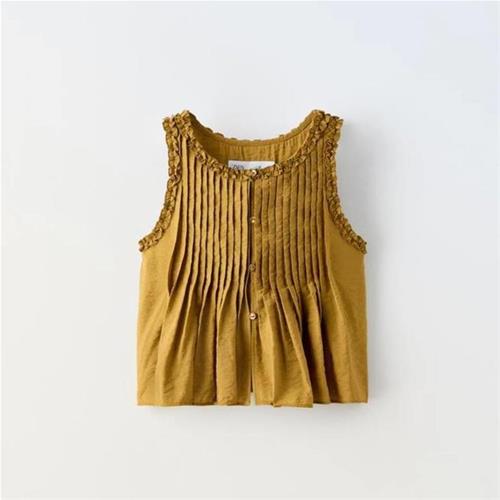 تاپ خردلی پلیسه مارک zara کد 2203469