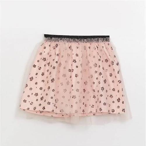 دامن توری نخی صورتی گلی مارک LC کد 506