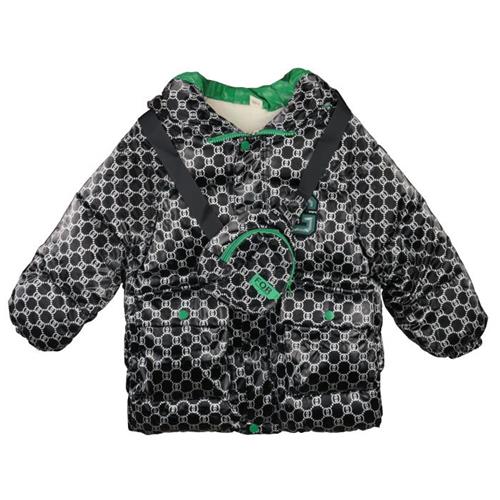 2 تیکه کیف + کاپشن ( بارونی ) مشکی طرح دار کد 108811