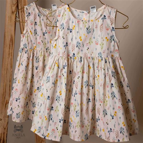 پیراهن نخی طرح گل تابستانه مارک lc کد 890100