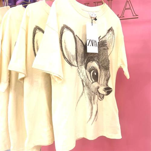 تیشرت کرم نخی طرح اهو کد 2055044