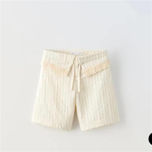 شلوارک کرم لنین مارک ZARA