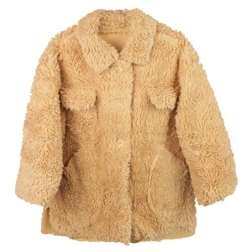 پالتو بلند تدی خردلی کد 60071