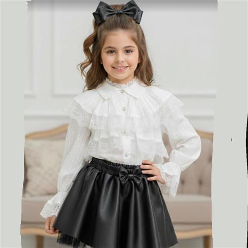 شومیز سفید گیپور کد909901