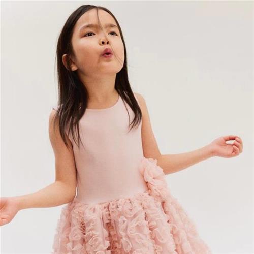 پیراهن صورتی مجلسی چین دار H-M کد 22131556