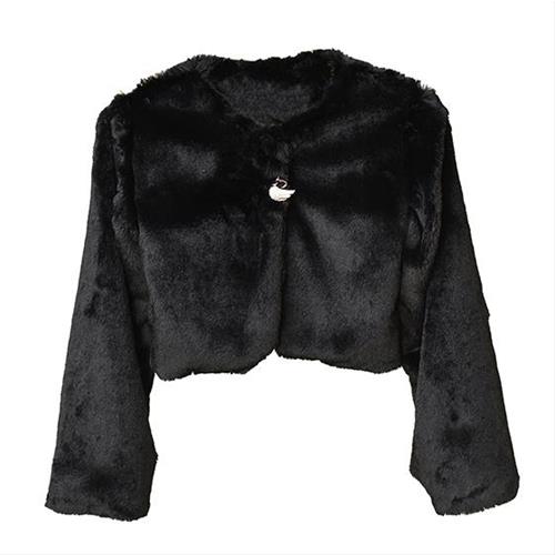 کت خز کوتاه مشکی کد 1882