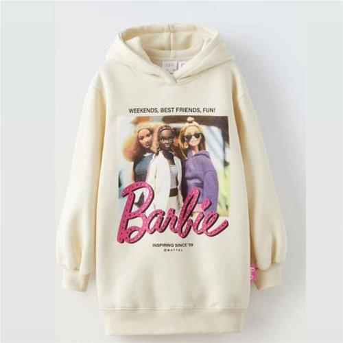 هودی کرم طرح باربی مارک zara کد 2269555