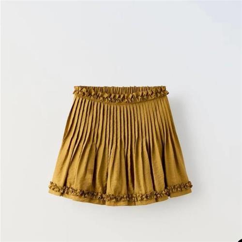 دامن خردلی پلیسه مارک zara کد 02025444