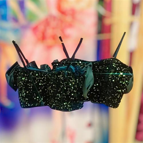 نیم تنه استین پاپیون پولکی دخترانه کد 76803