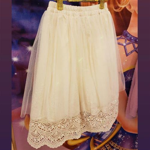 دامن بلند گیپور توری کرم کد 70036