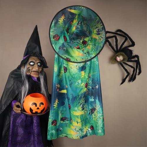 2 تیکه کلاه + شنل سبز halloween