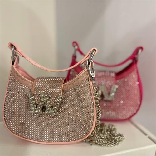 کیف wang نگینی صورتی کد 44411