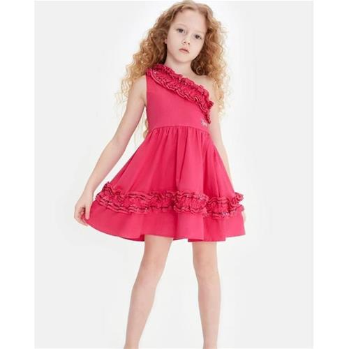 پیراهن یقه رومی سرخابی مارک TYESS کد 211414