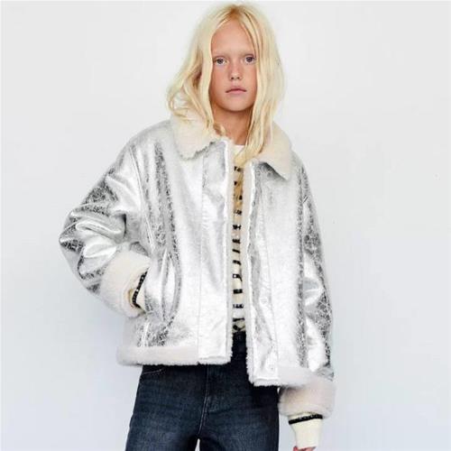 کت نقره ای پشمی zara کد :0210125514