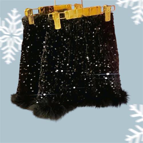 دامن مشکی پولکی دخترانه کد 700119