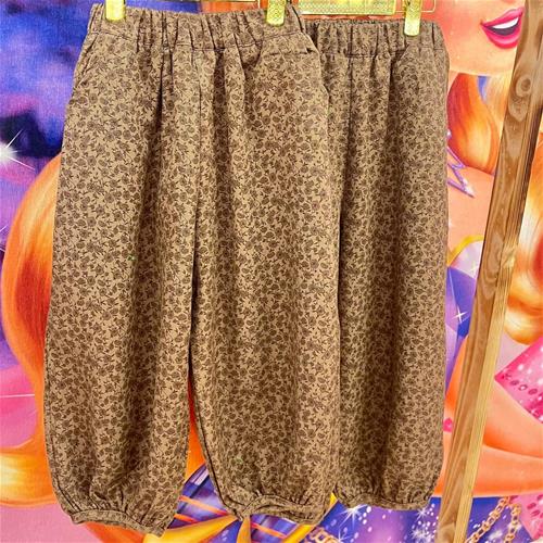 شلوار کتان گل ریز کد 80086