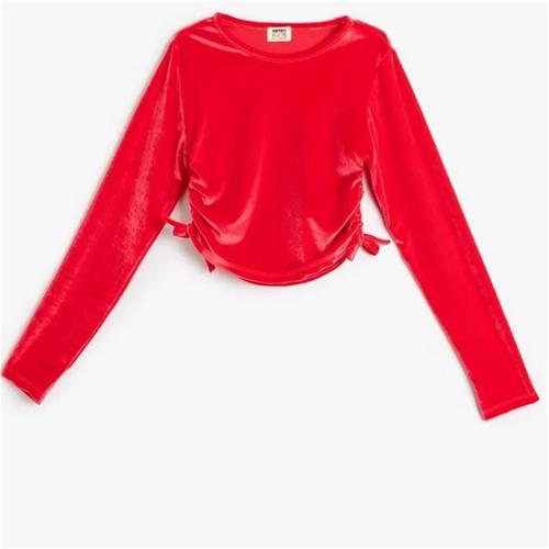 کراپ مخمل قرمز دخترانه کد 2212112