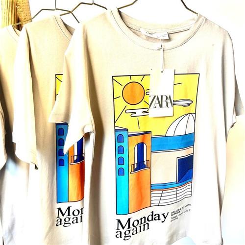 تیشرت طوسی اسپورت zara