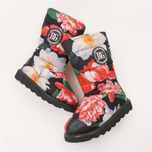 بوت بلند داخل پشمی گلی مارک d&g کد 9871