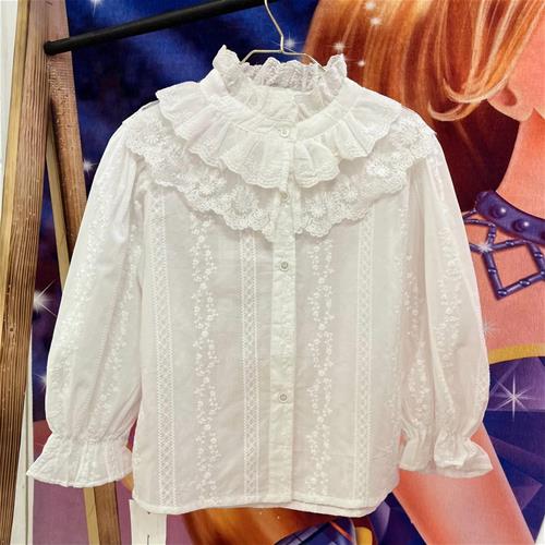 شومیز سفید یقه چین چین کد 70064