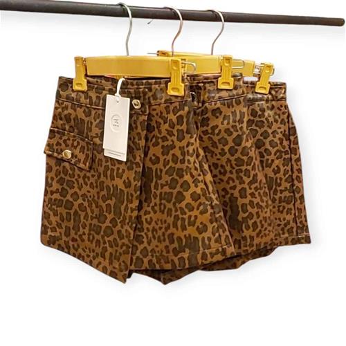 دامن شلوارک چرم طرح پلنگی کد 900643