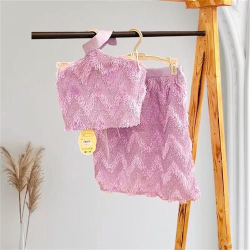 2 تیکه کراپ + دامن بنفش فشن کد 997655