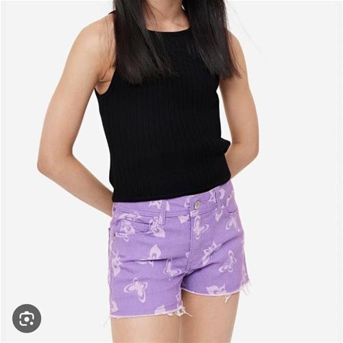 شلوارک کتان بنفش پروانه H&M کد 2258199