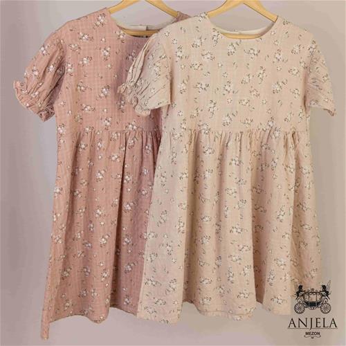 پیراهن گلدار نخی کتان کد 00220