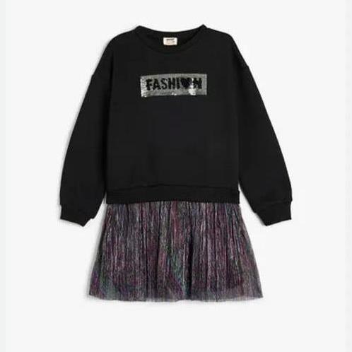 پیراهن fashion مشکی دامن شاینی مارک kotton