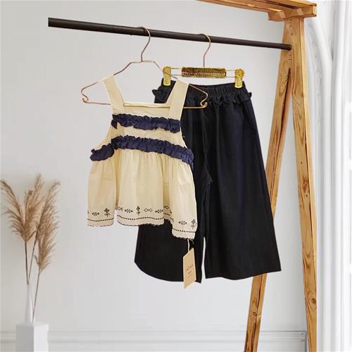 2 تیکه تاپ نخی+ شلوار سرمه ای کد 79