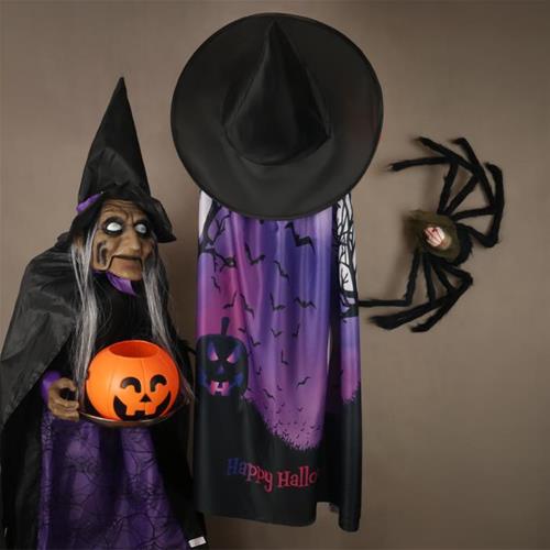 2 تیکه کلاه + شنل بنفش halloween
