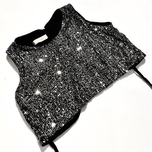 کراپ پولکی مشکی نقره ای کد :497036