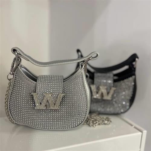 کیف wang نگینی نقره ای کد 44411