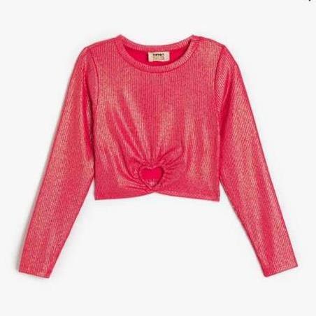 کراپ قلبی صورتی براق مارک kotton  کد 2232977