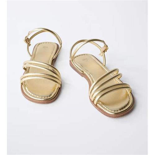 صندل براق طلایی بندی دخترانه ZARA