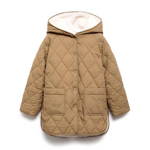 کاپشن پالتویی دو رو کرم قهوه ای مارک mango کد 002022155