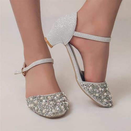 کفش کریستال پاشنه بلند دخترانه کد 4401