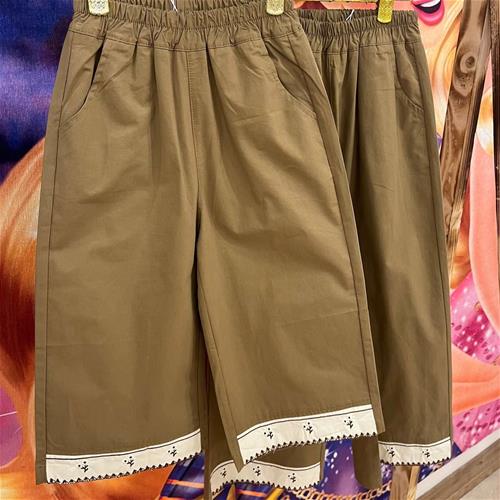 شلوار بگ سبز حاشیه طرح دار کد 189