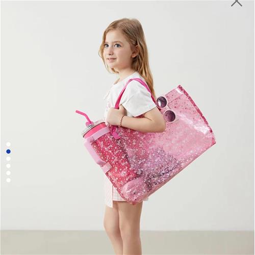 کیف صورتی باربی شیشه ای دخترانه