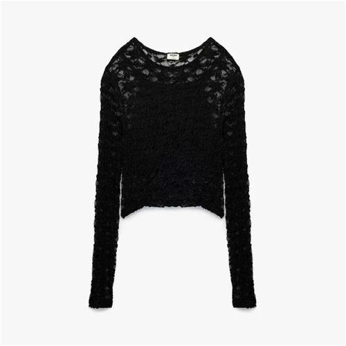 بلوز دو تیکه دانتل مشکی کد :14685885