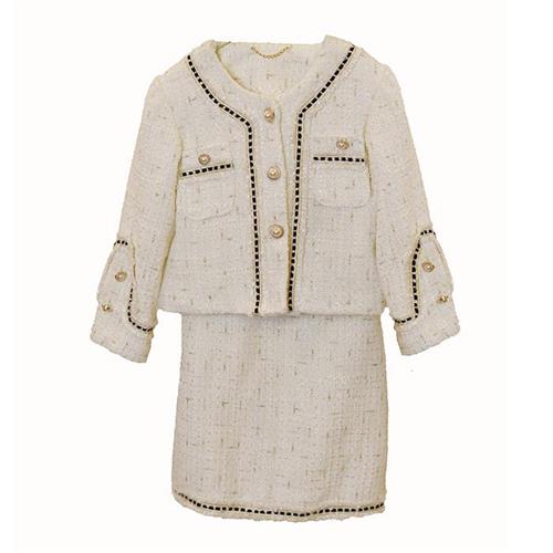 2 تیکه کت + سارافون شنل سفید کد 2033