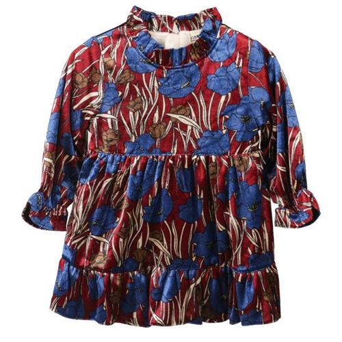 پیراهن مخمل طرح دار