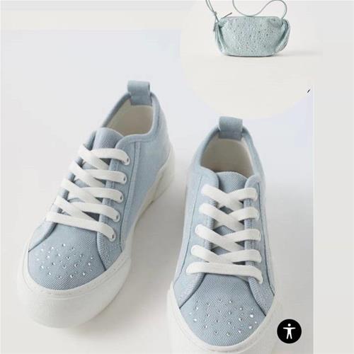 کفش اسپورت ابی نگینی zara کد0038445