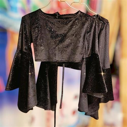 کراپ مخمل آستین خفاشی