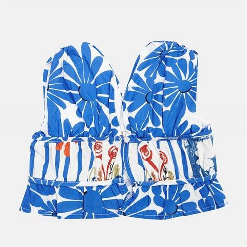 کراپ ابی نیمه مجلسی گلدار TYESS کد 2061668