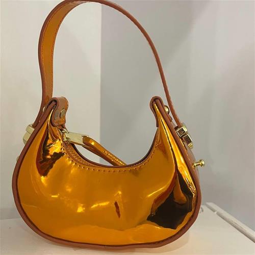 کیف فانتزی ورنی براق نارنجی کد 881200