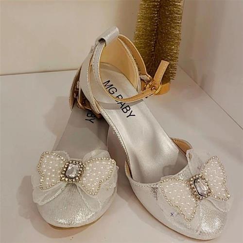 کفش پاپیون کریستال پاشنه بلند دخترانه کد 800654