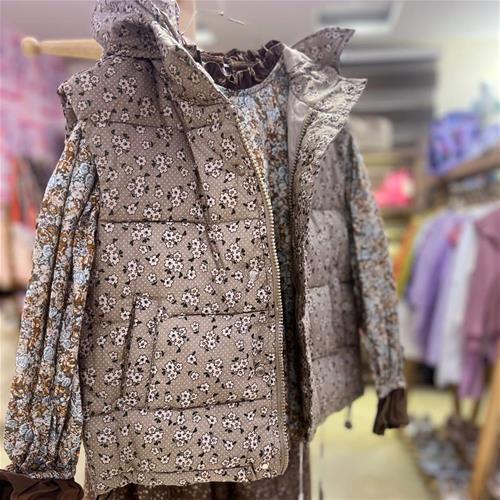 پافر گلی زمینه صدری کلاهدار دخترانه کد 663