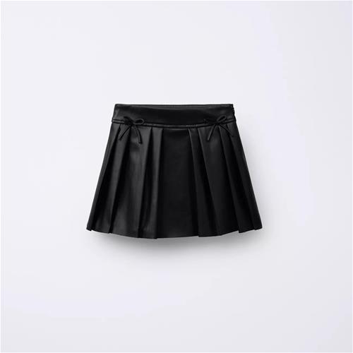 دامن چرم پیلی دار zara